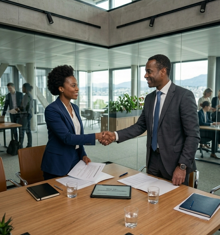 Professional team collaborating